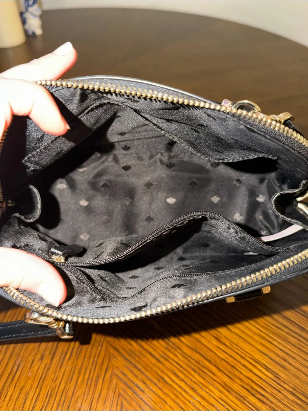 kate spade Black Pebbled Leather Dome Crossbody
